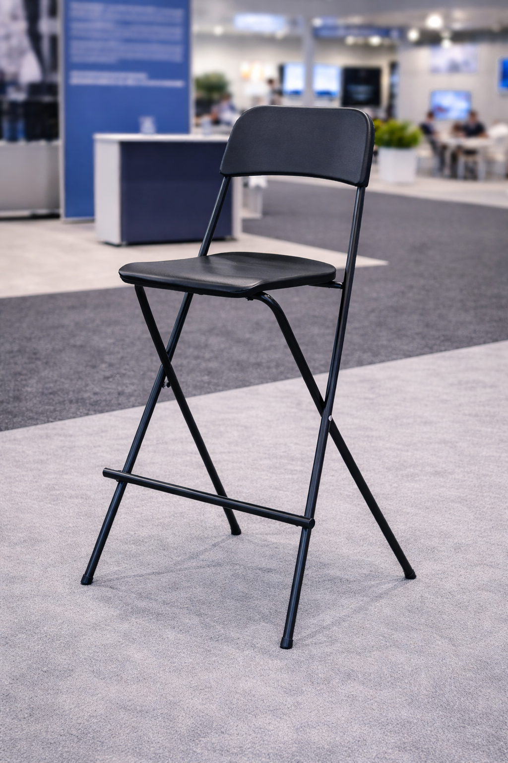 Black folding stool for events