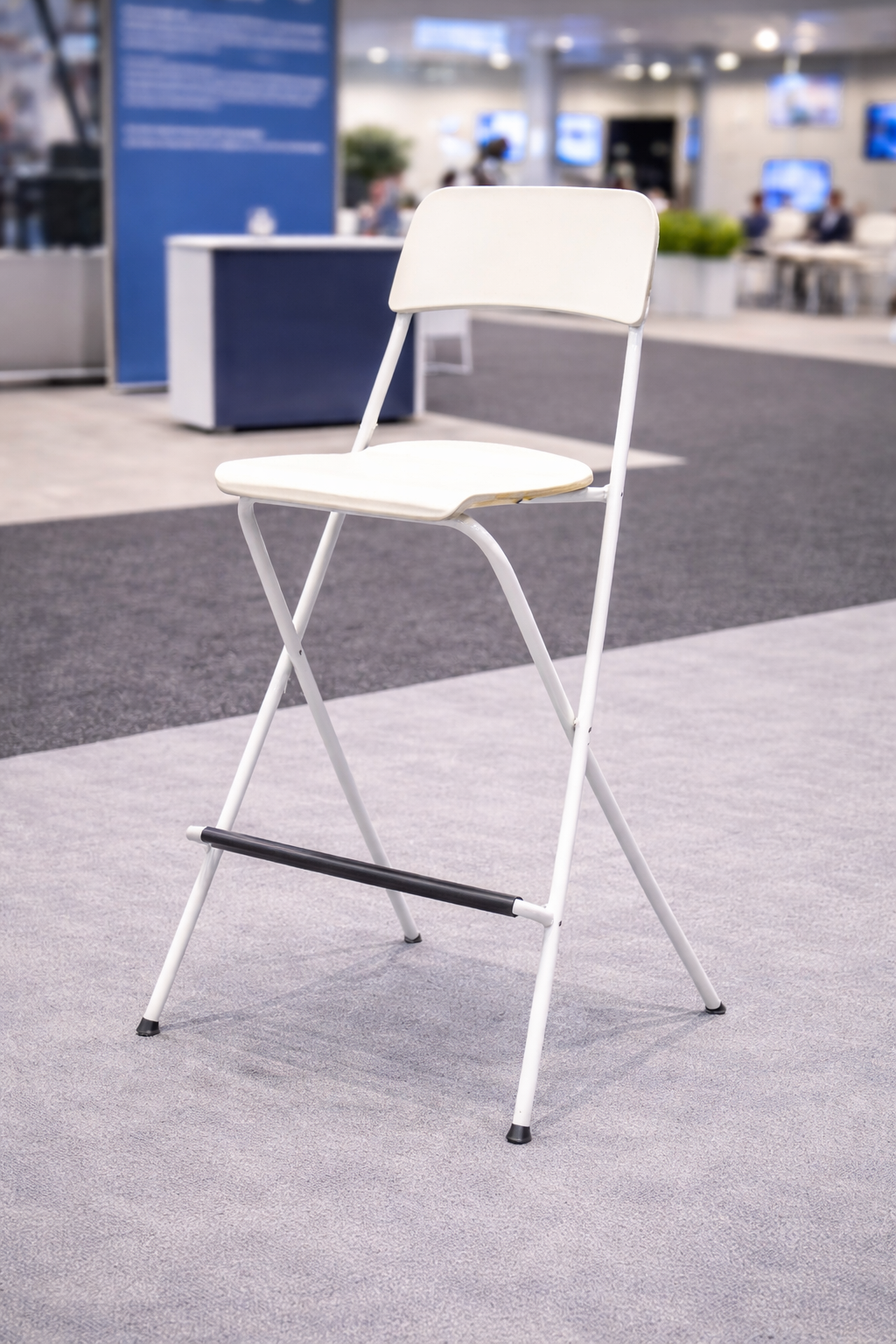 White folding stool for events